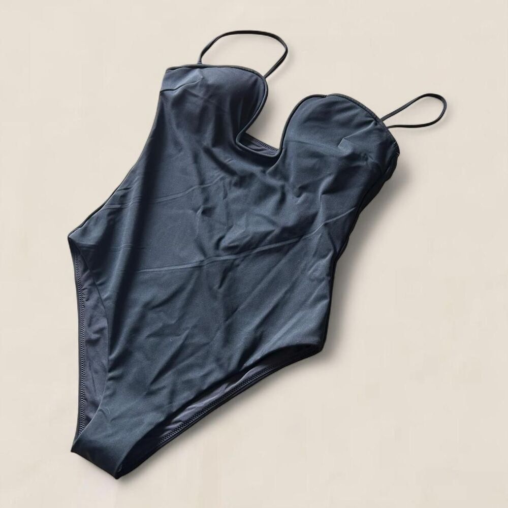 It’s Now Cool Black Curve One Piece Swimsuit bikini | medium Y2K Coastal - Picture 2 of 7